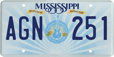 MS license plate AGN251