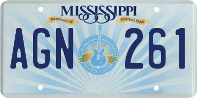 MS license plate AGN261