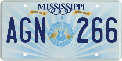 MS license plate AGN266