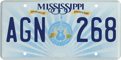 MS license plate AGN268