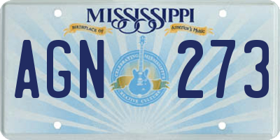MS license plate AGN273