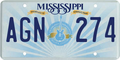 MS license plate AGN274