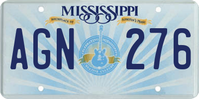 MS license plate AGN276