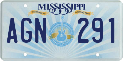 MS license plate AGN291