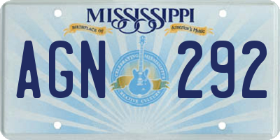 MS license plate AGN292