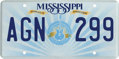 MS license plate AGN299