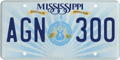 MS license plate AGN300