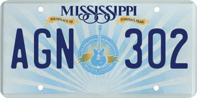 MS license plate AGN302