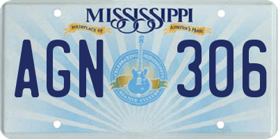 MS license plate AGN306