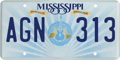MS license plate AGN313