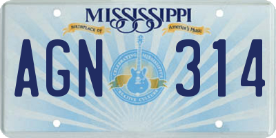 MS license plate AGN314