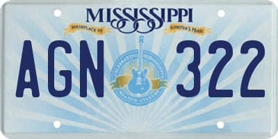 MS license plate AGN322