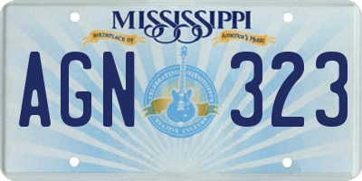 MS license plate AGN323