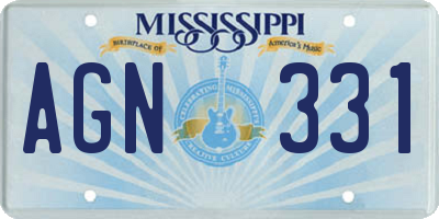 MS license plate AGN331