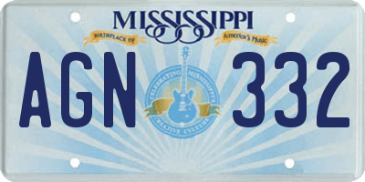 MS license plate AGN332