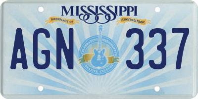 MS license plate AGN337
