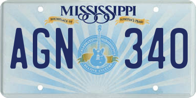 MS license plate AGN340