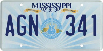 MS license plate AGN341