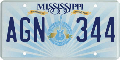MS license plate AGN344