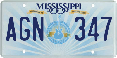 MS license plate AGN347