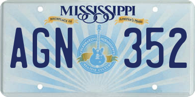 MS license plate AGN352
