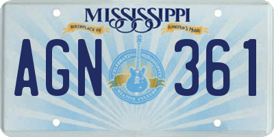MS license plate AGN361