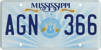 MS license plate AGN366