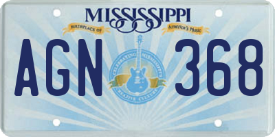 MS license plate AGN368