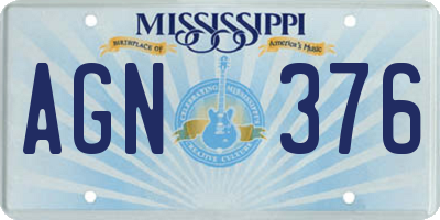 MS license plate AGN376