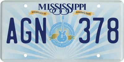 MS license plate AGN378