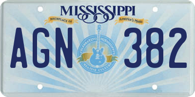 MS license plate AGN382