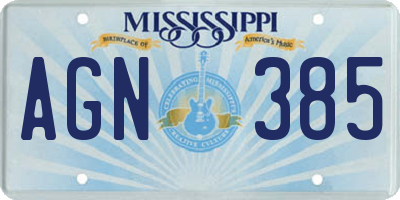 MS license plate AGN385