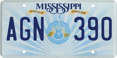 MS license plate AGN390