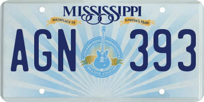 MS license plate AGN393