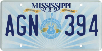 MS license plate AGN394