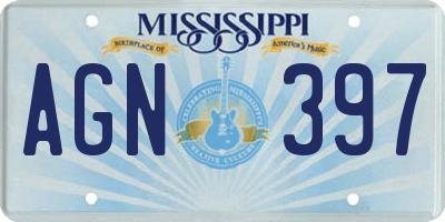 MS license plate AGN397