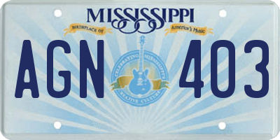 MS license plate AGN403