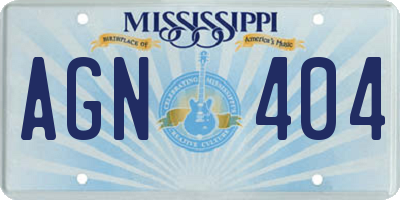 MS license plate AGN404