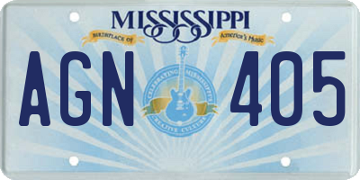 MS license plate AGN405