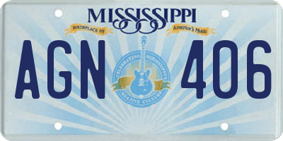 MS license plate AGN406