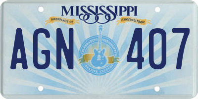 MS license plate AGN407