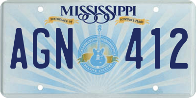 MS license plate AGN412