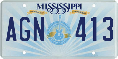 MS license plate AGN413