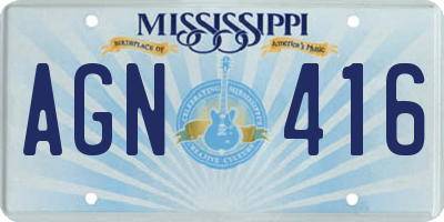MS license plate AGN416
