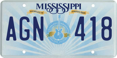MS license plate AGN418