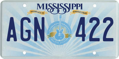 MS license plate AGN422