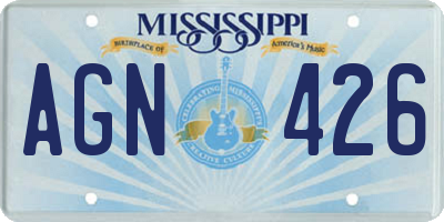 MS license plate AGN426