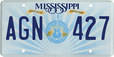 MS license plate AGN427