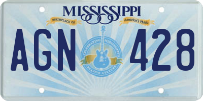 MS license plate AGN428