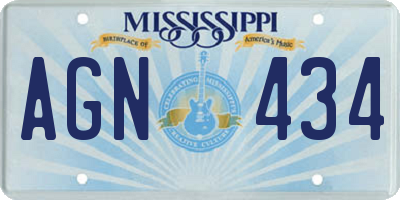 MS license plate AGN434